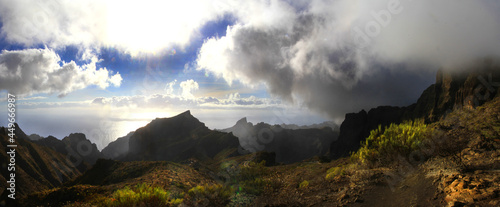 Vulkanlandschaft Santiago del Teide, Insel Teneriffa, Kanaren, Spanien, Europa, Panorama photo