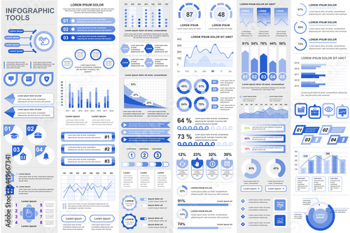 Bundle infographic elements data visualization vector design template. Can be used for steps, business processes, workflow, diagram, flowchart concept, timeline, marketing icons, info graphics.
