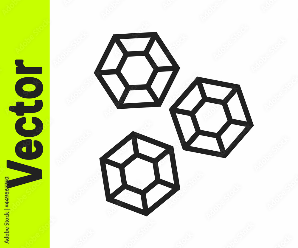 Black line Gem stone icon isolated on white background. Jewelry symbol. Diamond. Vector Black line Gem stone icon isolated on white background. Jewelry symbol. Diamond. Vector