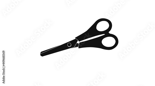 Black and White Scissors. Vector editable flat black and white illustration of scissors