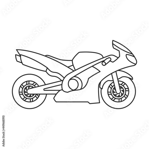 Motorcycle vector icon.Outline vector icon isolated on white background motorcycle.