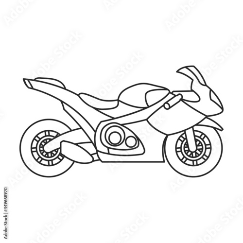 Motorcycle vector icon.Outline vector icon isolated on white background motorcycle.