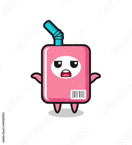 milk box mascot character saying I do not know