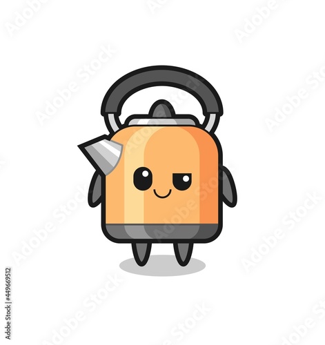 kettle cartoon with an arrogant expression