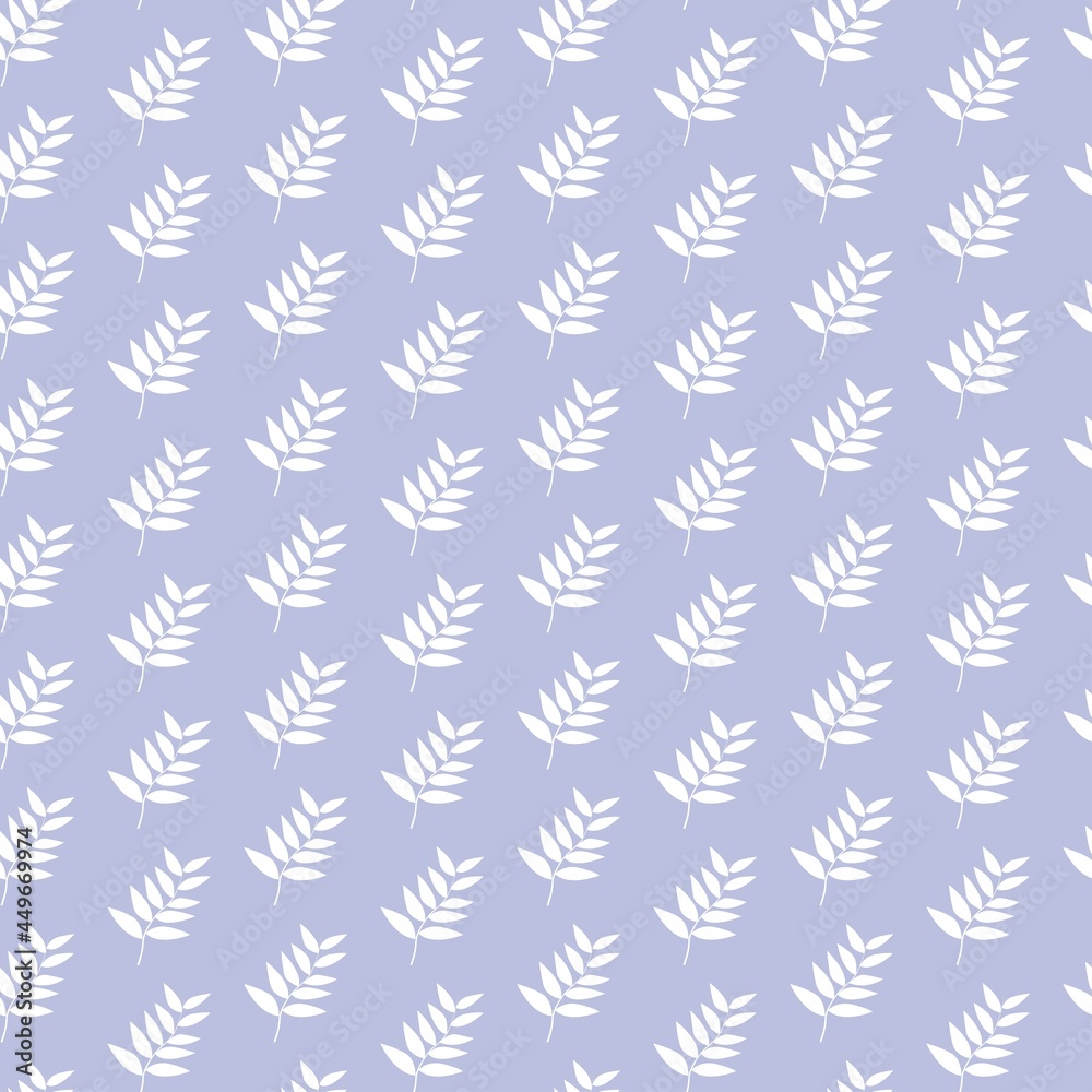 branch with leaves. plant seamless stylish print for clothing or print. silver bush on purple background branch with leaves. plant seamless stylish print for clothing or print. silver bush on purple background