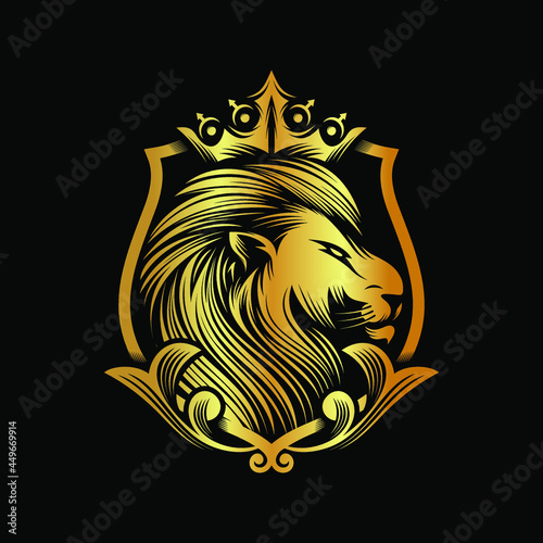 Lion king logo design vector template Premium Vector
