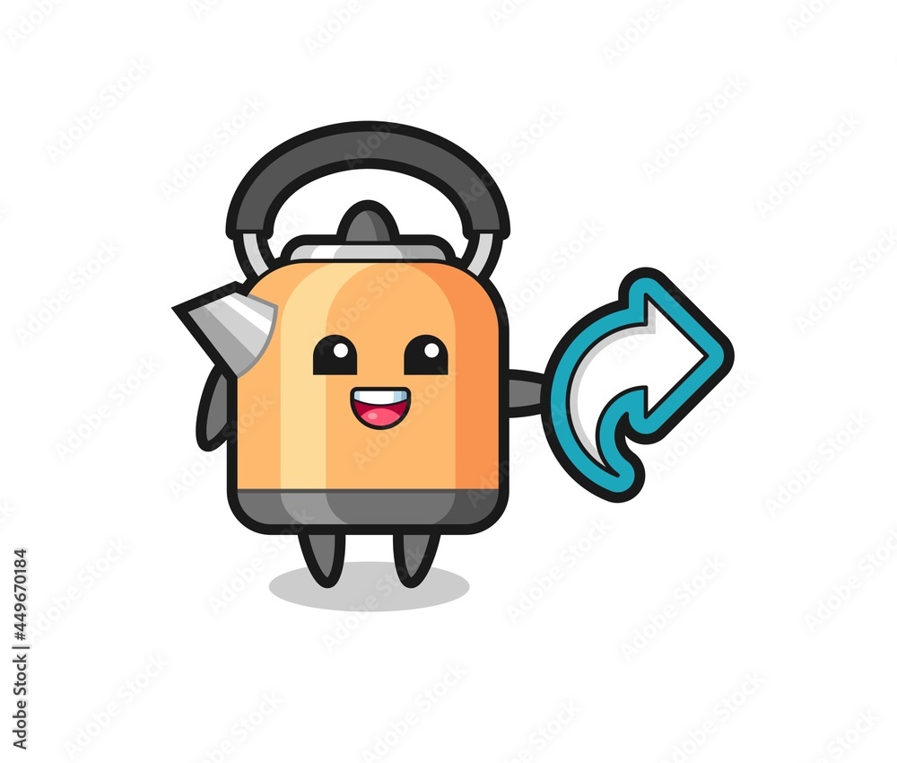cute kettle hold social media share symbol cute kettle hold social media share symbol