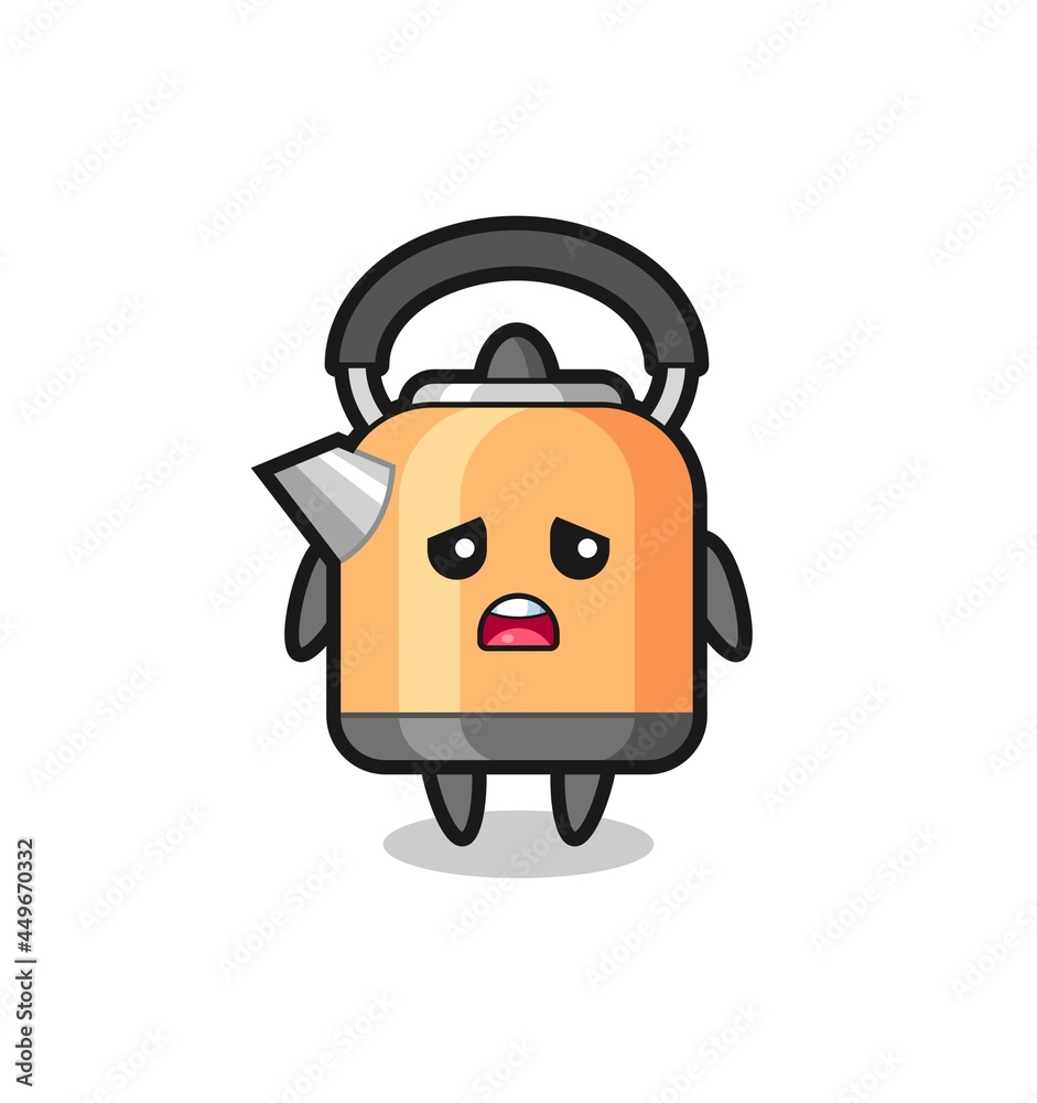 Fototapeta premium disappointed expression of the kettle cartoon