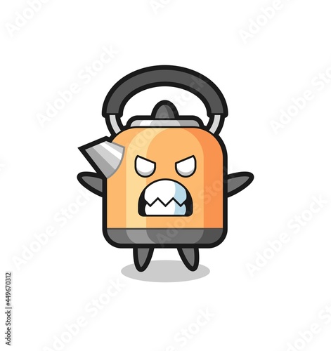 wrathful expression of the kettle mascot character