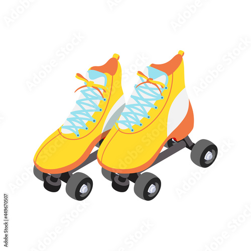 Rollerskates Isometric Icon