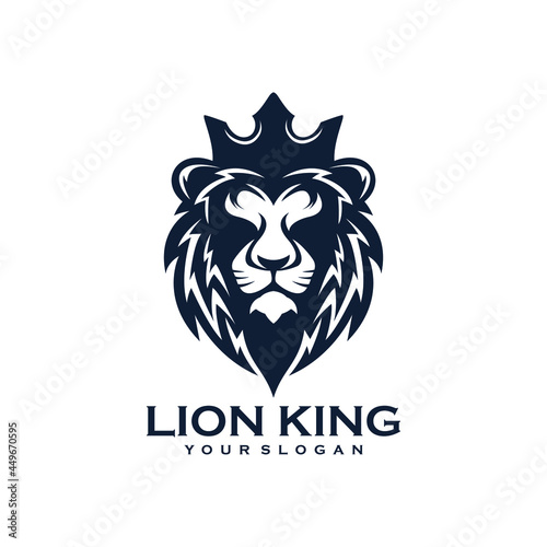 Lion king logo design vector template Premium Vector 