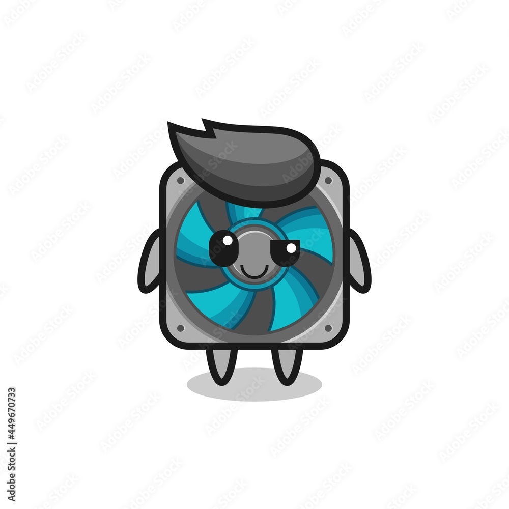 computer fan cartoon with an arrogant expression computer fan cartoon with an arrogant expression