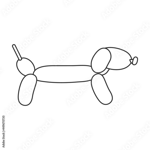 Balloon dachshund vector icon.Outline vector icon isolated on white background balloon dachshund.