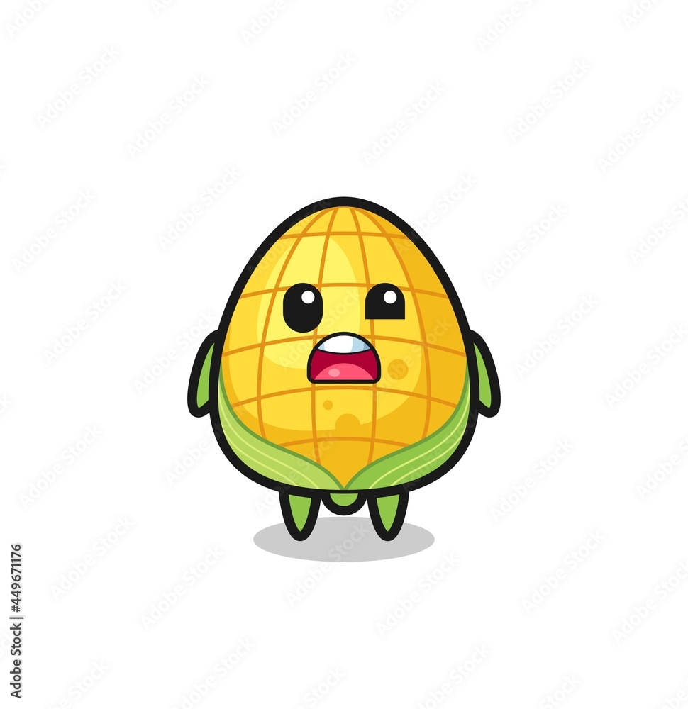 the shocked face of the cute corn mascot the shocked face of the cute corn mascot