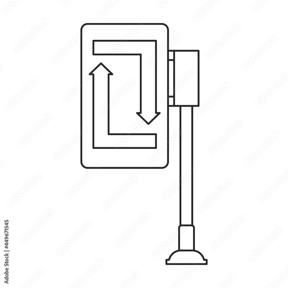 Road sign vector icon.Outline vector icon road sign isolated on white background . Road sign vector icon.Outline vector icon road sign isolated on white background .