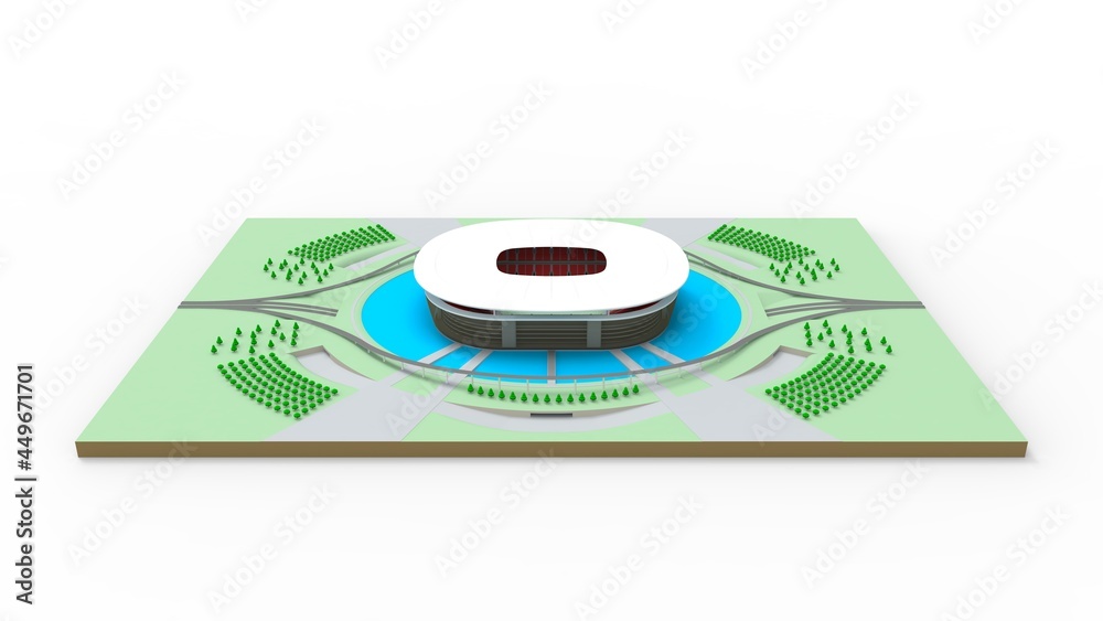 3D rendering of a stadium building architecture structure isolated on white background 3D rendering of a stadium building architecture structure isolated on white background