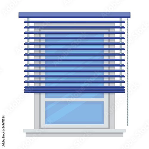 Window blind vector cartoon icon. Vector illustration jalousie house on white background. Isolated cartoon illustration icon of window blind .