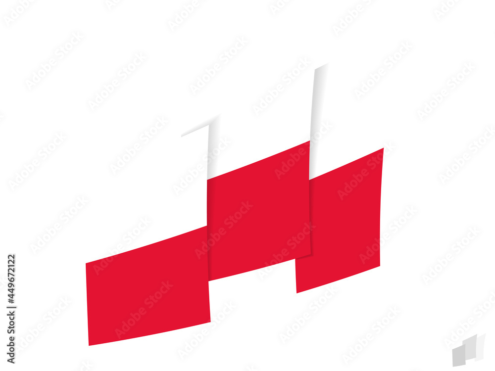 Poland flag in an abstract ripped design. Modern design of the Poland flag. Poland flag in an abstract ripped design. Modern design of the Poland flag.