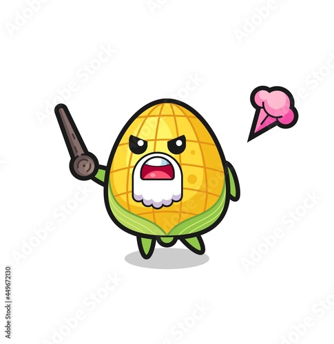 cute corn grandpa is getting angry