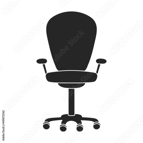 Chair office vector black icon. Vector illustration armchair office on white background. Isolated black illustration icon of chair office.