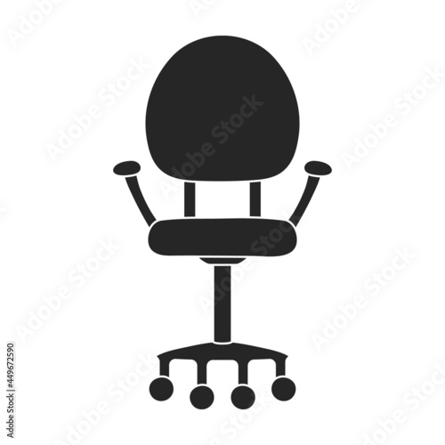 Chair office vector black icon. Vector illustration armchair office on white background. Isolated black illustration icon of chair office.