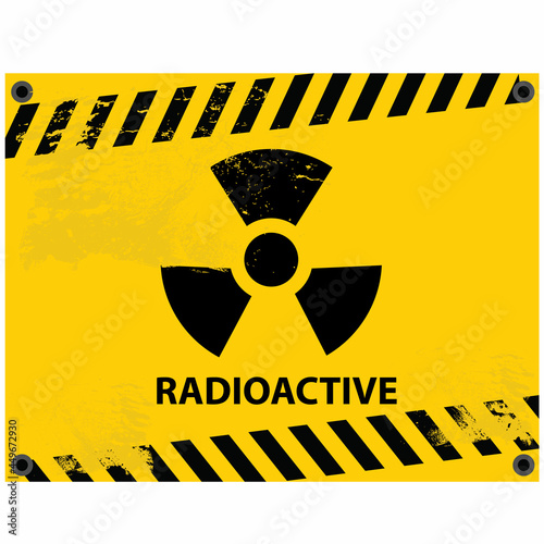 Do not Enter, radiation area, sign and label vector