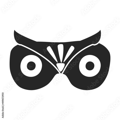 Sleep mask of owl vector icon.Black vector icon isolated on white background sleep mask of owl.