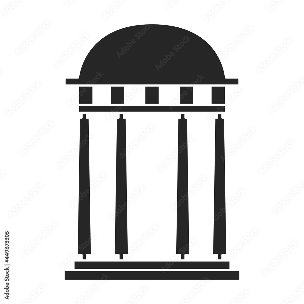 Wooden gazebo of pergola vector icon.Black vector icon isolated on ...