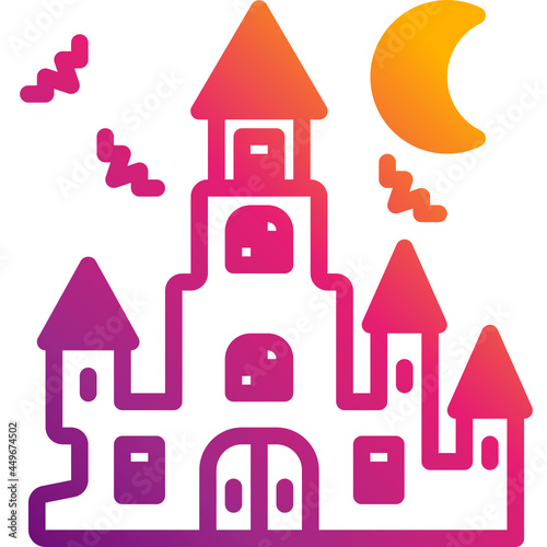 haunted house gradient icon