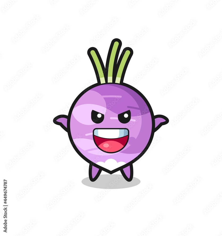 the illustration of cute turnip doing scare gesture the illustration of cute turnip doing scare gesture