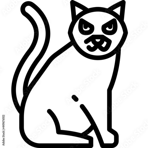 black cat line icon
