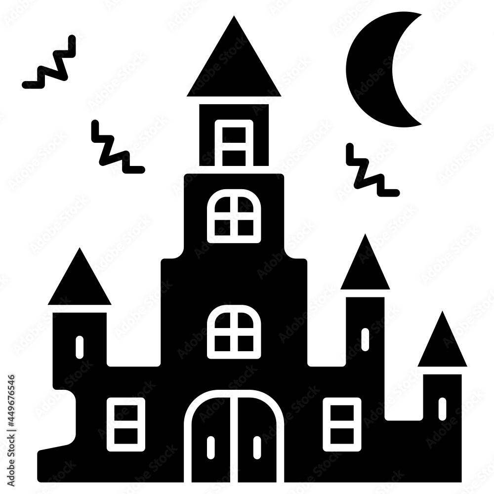 haunted house solid icon haunted house solid icon