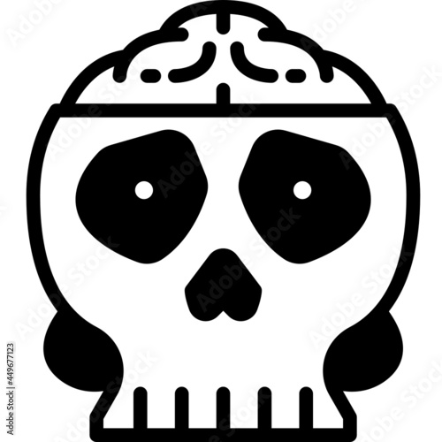 skull solid line icon