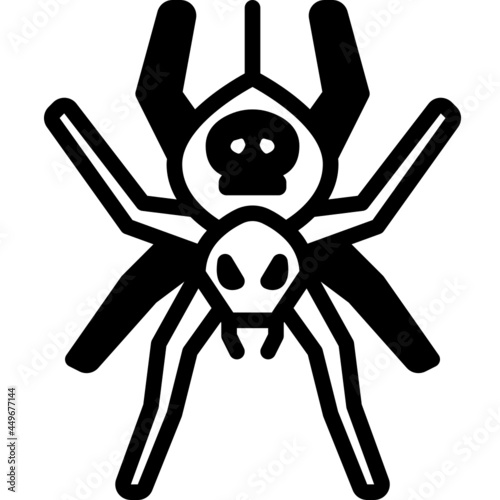 spider solid line icon