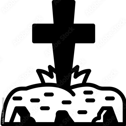 tomb solid line icon