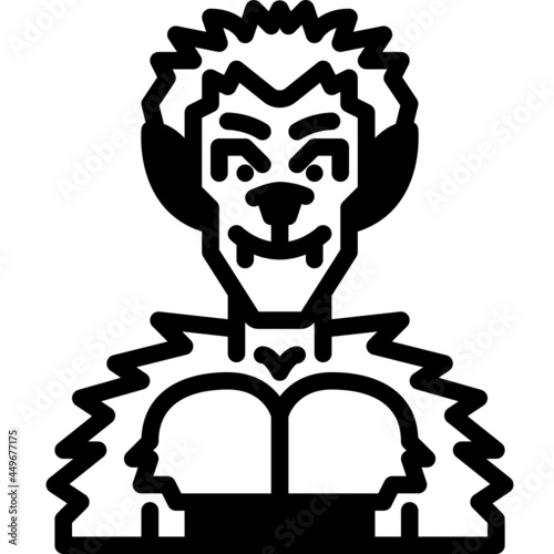werewolf solid line icon