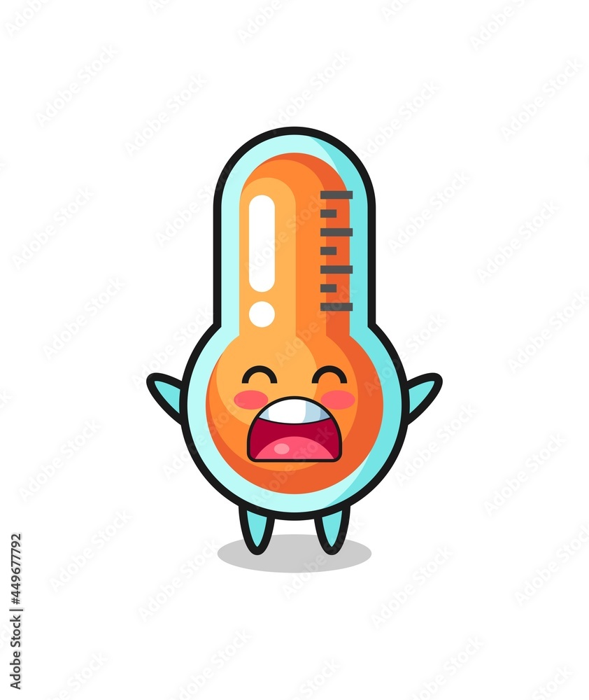 cute thermometer mascot with a yawn expression cute thermometer mascot with a yawn expression