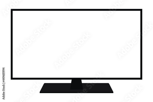 TV flat screen lcd, plasma, tv mock up. white blank HD monitor 6K TV flatmockup. Modern video panel black flatscreen.Isolated on white background. Widescreen show your business presentation on display