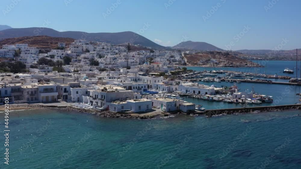 Naousa in Paros island in Greece. Aerial view Naousa in Paros island in Greece. Aerial view