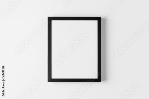 Black wall frame mockup, portrait orientation, 8x10.