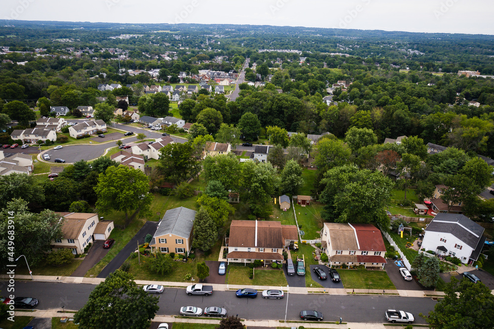 Aerial Landscape of Homes in Perkasie Pennsylvania 