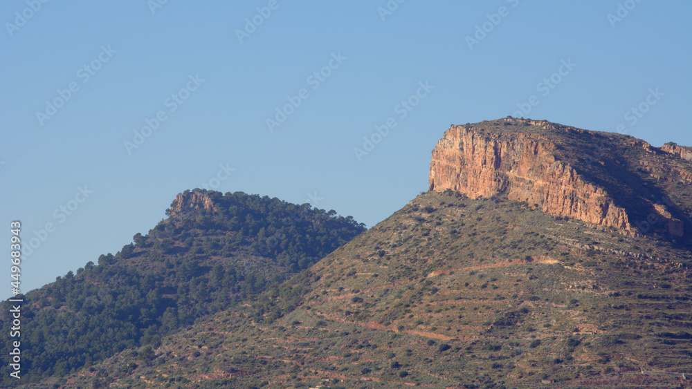 Montañas llamadas La Redona y El Xocainet, cerca del pueblo de Gilet, en la provincia de Valencia. Comunidad Valenciana. España. Europa