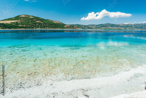 Salda Lake, Burdur, Turkey. Salda Lake became famous as Maldives of Turkey with white sand.