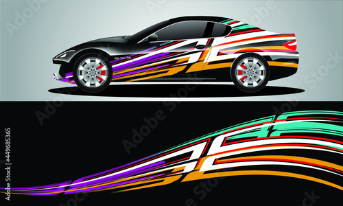 Car sticker or car wrap with natural natural concept with abstract line concept and initial B  can be installed on all