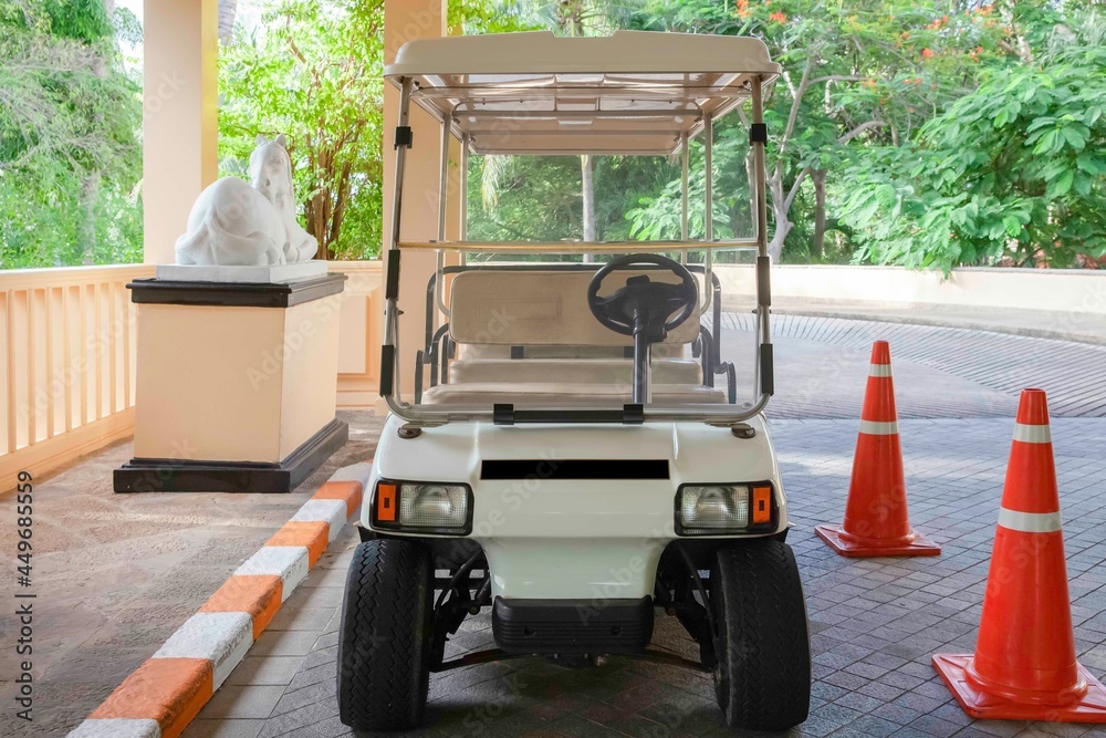 A small electric carts for transportation to customers within the golf resort