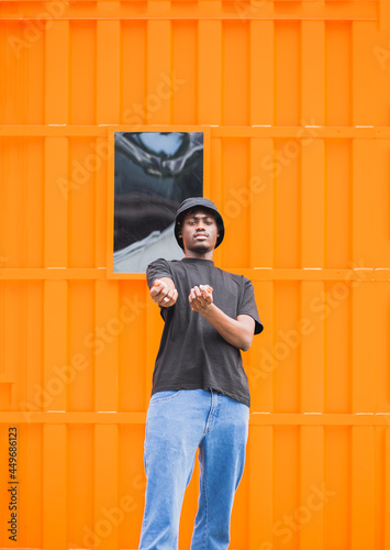 portrait of young afro man with glasses