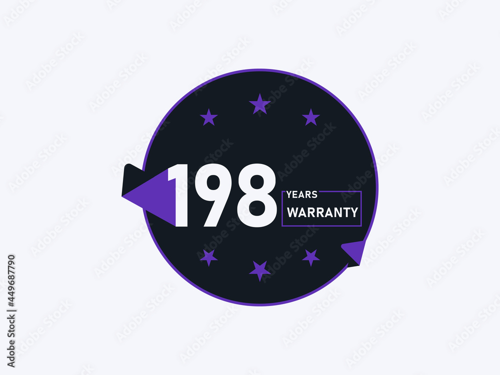 198 years warranty icon isolated on white background 198 years warranty icon isolated on white background