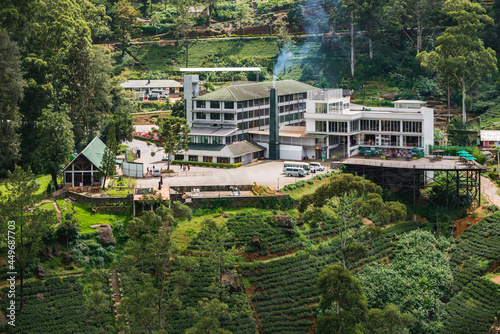 Labookellie, Sri Lanka. September 5, 2019: Damro Labookellie tea factory close to Nuwara Eliya.