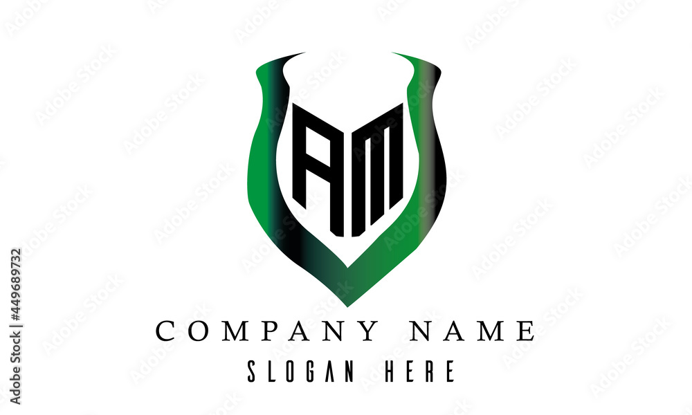 AM shield latter logo design