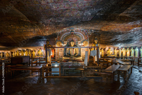 Buddha statue inside Dambulla cave temple in Dambulla, Sri Lanka. Cave III Maha Alut Viharaya photo